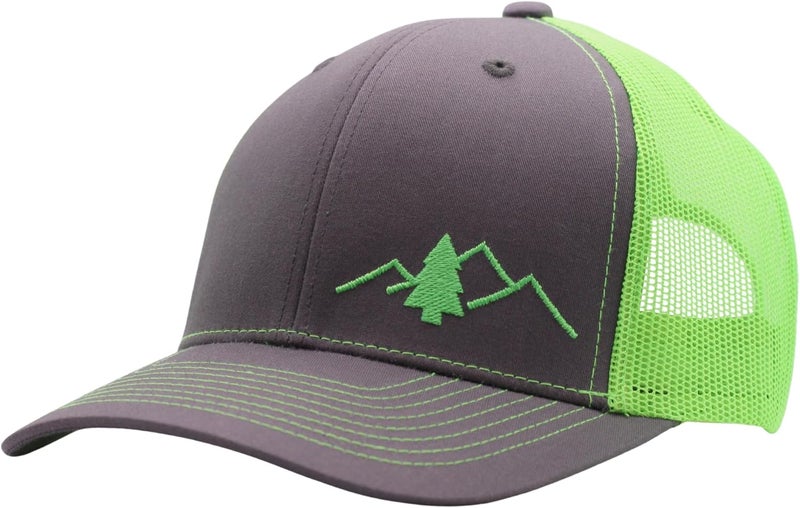 Lindo Trucker Hat [ Great Outdoors Design ] for Men and Women: Mid Profile Cap with Breathable Mesh Back and Adjustable Snap - Image 1
